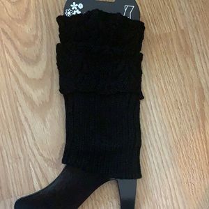 Knit leg warmers/boot cuffs-black